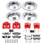 Powerstop 4-Wheel Set Power Stop&reg; KC2121-36 Front and Rear Z36 Z36 Truck Carbon-Fiber Ceramic Brake Pad, Drilled & Slotted Rotor + Calipers - Image 2