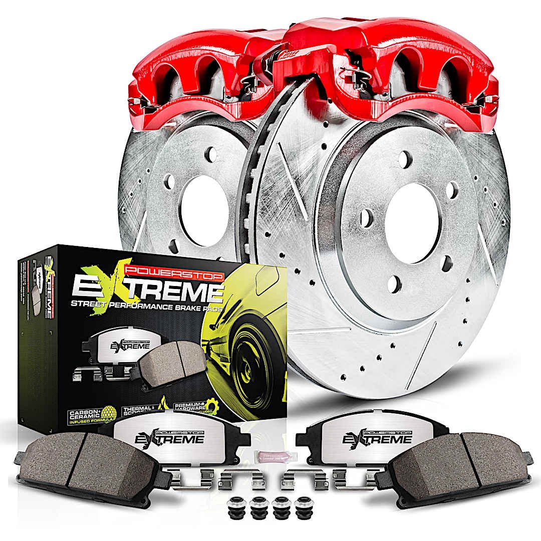 p15kc221926_1.jpg Powerstop 2-Wheel Set Power Stop® KC2219-26 Front Z26 Muscle Carbon-Fiber Ceramic Brake Pad, Drilled & Slotted Rotor and Caliper Kit - Image 1