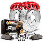 Powerstop 2-Wheel Set Power Stop&reg; KC2442-36 Front Z36 Z36 Truck Carbon-Fiber Ceramic Brake Pad, Drilled & Slotted Rotor + Calipers
