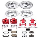 Powerstop 4-Wheel Set Power Stop&reg; KC2704A-26 Front and Rear Z26 Muscle Carbon-Fiber Ceramic Brake Pad, Drilled & Slotted Rotor and Caliper Kit - Image 8