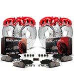 Powerstop 4-Wheel Set Power Stop&reg; KC5476 Front and Rear Z23 Daily Carbon-Fiber Ceramic Brake Pad, Drilled & Slotted Rotor and Caliper Kit