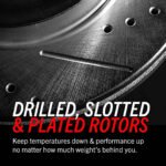 Powerstop KC5732A Rear Brake Disc and Caliper Kit, Cross-drilled and Slotted 5 Lugs 327 mm Powdercoated red, Carbon Fiber Ceramic, Z23 Evolution Sport Series - Image 12