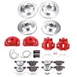 Powerstop 4-Wheel Set Power Stop&reg; KC6059-26 Front and Rear Z26 Muscle Carbon-Fiber Ceramic Brake Pad, Drilled & Slotted Rotor and Caliper Kit - Image 8