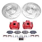 Powerstop KC7661B Front Brake Disc and Caliper Kit, Cross-drilled and Slotted 5 Lugs 321.2 mm Red Powdercoat Caliper, Carbon Fiber Ceramic, Z23 Evolution Sport Series - Image 10