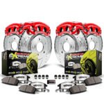 Powerstop 4-Wheel Set Power Stop&reg; KC802A-26 Front and Rear Z26 Muscle Carbon-Fiber Ceramic Brake Pad, Drilled & Slotted Rotor and Caliper Kit