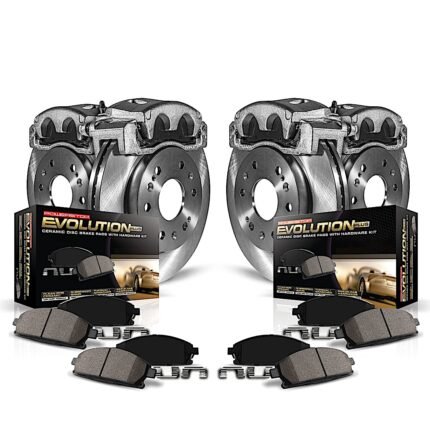Powerstop 4-Wheel Set Power Stop&reg; KCOE1042A Front and Rear OE Stock Replacement Low-Dust Ceramic Brake Pad, Rotor and Caliper Kit
