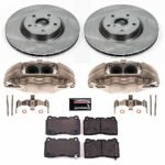 Powerstop KCOE131 Front Brake Disc and Caliper Kit, Plain Surface 5 Lugs 326 mm Natural Caliper, Ceramic, Z17 OE Replacement