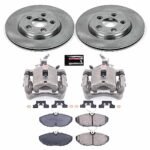 Powerstop 2-Wheel Set Power Stop&reg; KCOE1361A Rear OE Stock Replacement Low-Dust Ceramic Brake Pad, Rotor and Caliper Kit