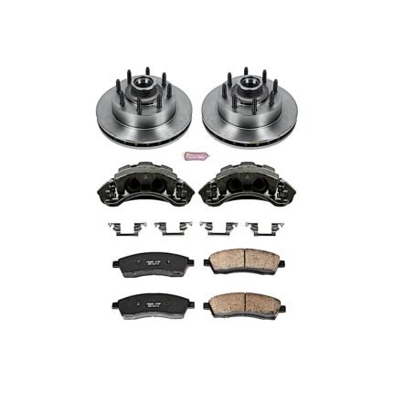 Powerstop 2-Wheel Set Power Stop&reg; KCOE1891 Front OE Stock Replacement Low-Dust Ceramic Brake Pad, Rotor and Caliper Kit