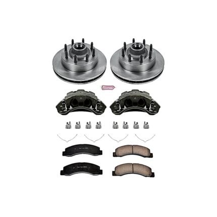 Powerstop 2-Wheel Set Power Stop&reg; KCOE1893 Front OE Stock Replacement Low-Dust Ceramic Brake Pad, Rotor and Caliper Kit