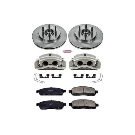 Powerstop 2-Wheel Set Power Stop&reg; KCOE1939 Front OE Stock Replacement Low-Dust Ceramic Brake Pad, Rotor and Caliper Kit