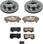 Powerstop KCOE2952B Front Brake Disc and Caliper Kit, Plain Surface 5 Lugs 354 mm Natural Caliper, Ceramic, Z17 OE Replacement