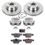 Powerstop 2-Wheel Set Power Stop&reg; KCOE3077 Front OE Stock Replacement Low-Dust Ceramic Brake Pad, Rotor and Caliper Kit