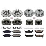 Powerstop KCOE4005A Front and Rear Brake Disc and Caliper Kit, Plain Surface 7 Lugs 330 mm Natural Caliper, Ceramic, RWD, Z17 OE Replacement - Image 4