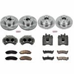 Powerstop KCOE4357 4-Wheel Set Front and Rear Brake Disc and Caliper Kit, Four Wheel Drive, For Models with Steel Piston Rear Calipers - Image 4