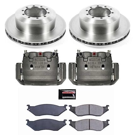 Powerstop KCOE5184 2-Wheel Set Front OR Rear OE Stock Replacement Low-Dust Ceramic Brake Pad, Rotor and Caliper Kit