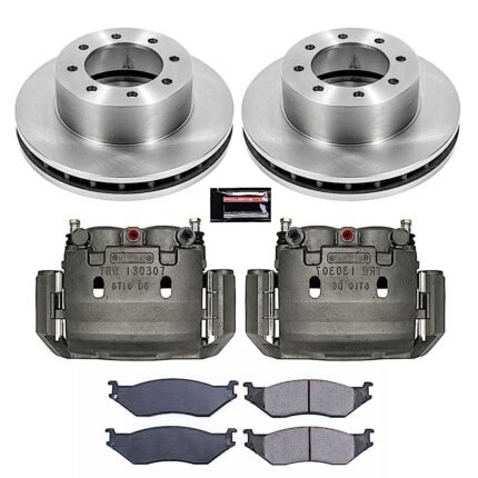 Powerstop 2-Wheel Set Power Stop&reg; KCOE5185 Front OE Stock Replacement Low-Dust Ceramic Brake Pad, Rotor and Caliper Kit
