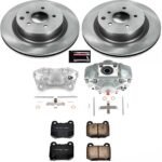 Powerstop KCOE5303 Rear Brake Disc and Caliper Kit, Plain Surface 5 Lugs 322 mm Natural, Ceramic, Z17 OE Replacement