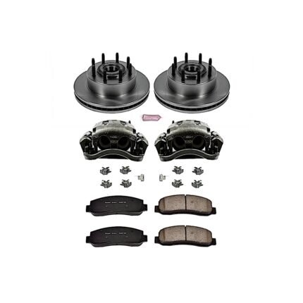 Powerstop 2-Wheel Set Power Stop&reg; KCOE5585 Front OE Stock Replacement Low-Dust Ceramic Brake Pad, Rotor and Caliper Kit