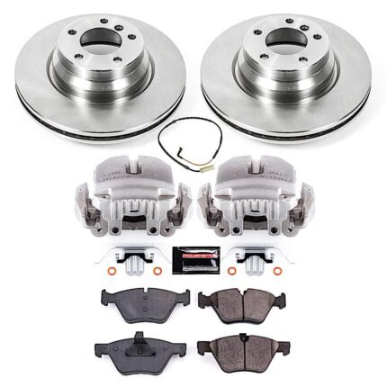 Powerstop 2-Wheel Set Power Stop&reg; KCOE5767 Front OE Stock Replacement Low-Dust Ceramic Brake Pad, Rotor and Caliper Kit