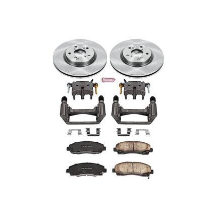 Powerstop 2-Wheel Set Power Stop&reg; KCOE5855 Front OE Stock Replacement Low-Dust Ceramic Brake Pad, Rotor and Caliper Kit