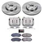 Powerstop 2-Wheel Set Power Stop&reg; KCOE5857 Front OE Stock Replacement Low-Dust Ceramic Brake Pad, Rotor and Caliper Kit