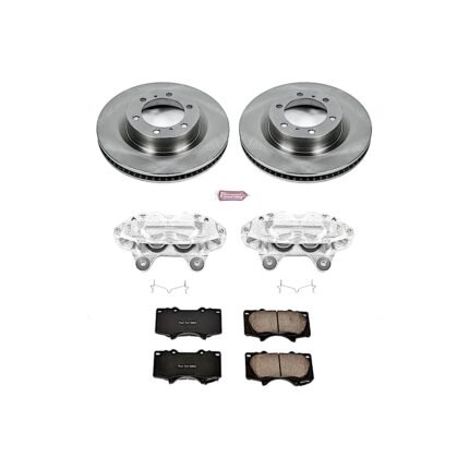 Powerstop 2-Wheel Set Power Stop&reg; KCOE5873 Front OE Stock Replacement Low-Dust Ceramic Brake Pad, Rotor and Caliper Kit