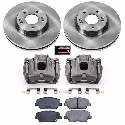 Powerstop 2-Wheel Set Power Stop&reg; KCOE5926 Front OE Stock Replacement Low-Dust Ceramic Brake Pad, Rotor and Caliper Kit
