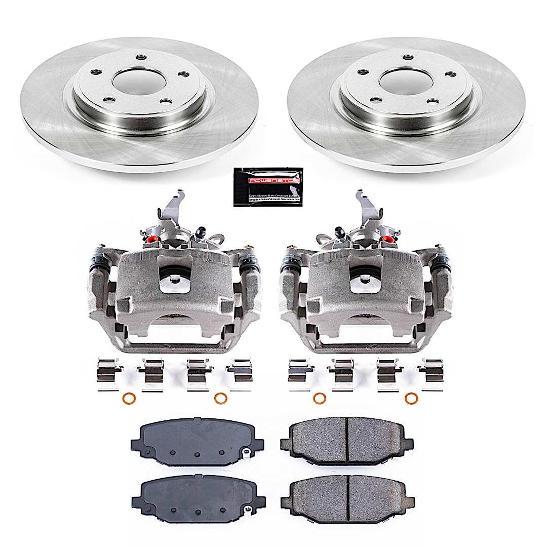 p15kcoe5961b_1.jpg Powerstop 2-Wheel Set Power Stop® KCOE5961B Rear OE Stock Replacement Low-Dust Ceramic Brake Pad, Rotor and Caliper Kit - Image 1