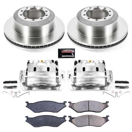 Powerstop 2-Wheel Set Power Stop&reg; KCOE5966 Rear OE Stock Replacement Low-Dust Ceramic Brake Pad, Rotor and Caliper Kit