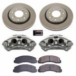 Powerstop KCOE5972A Front Brake Disc and Caliper Kit, Plain Surface 7 Lugs 350 mm Natural Caliper, Ceramic, Z17 OE Replacement