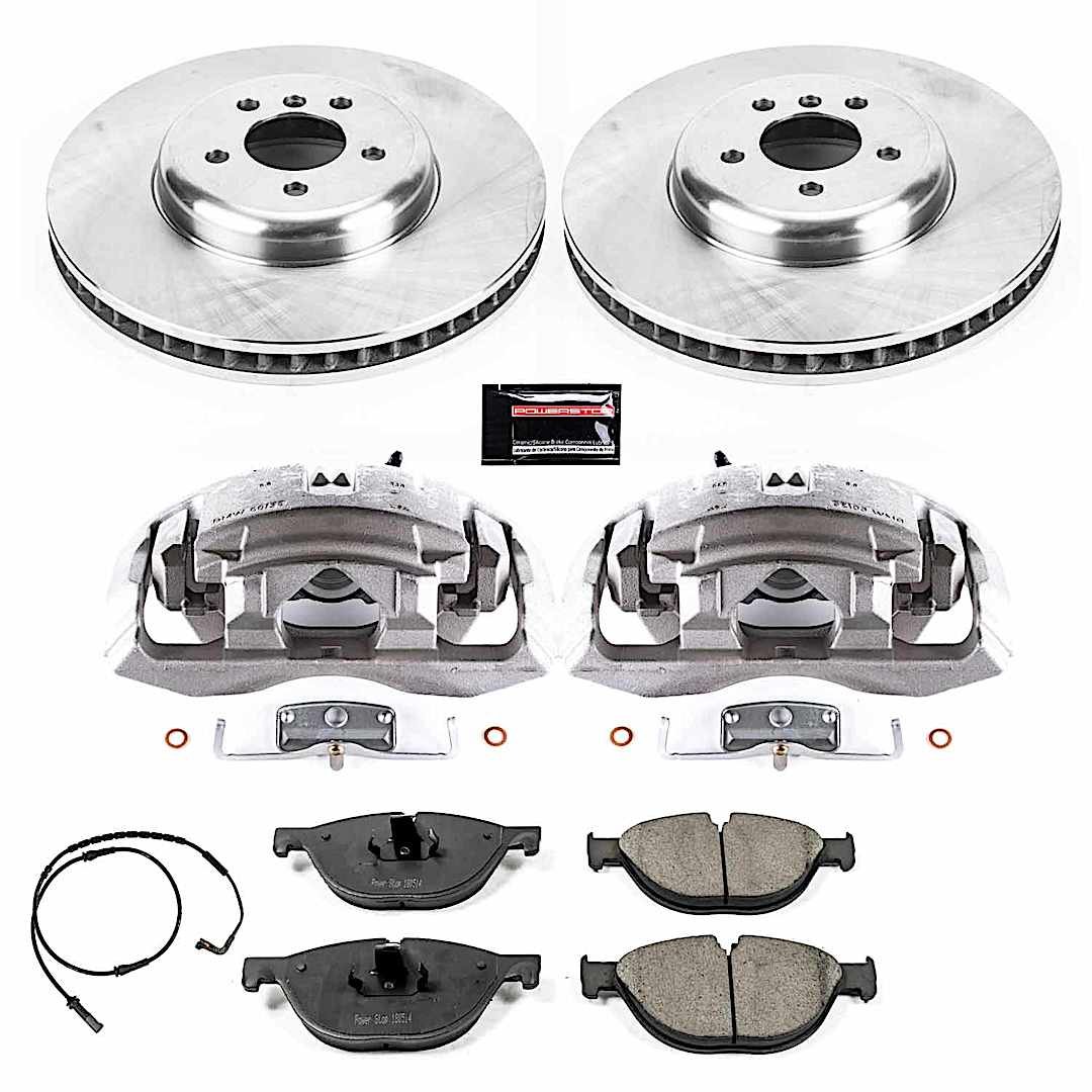 p15kcoe6012_1.jpg Powerstop 2-Wheel Set Power Stop® KCOE6012 Front OE Stock Replacement Low-Dust Ceramic Brake Pad, Rotor and Caliper Kit - Image 1