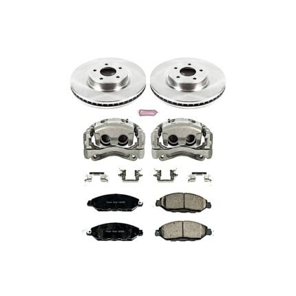Powerstop 2-Wheel Set Power Stop&reg; KCOE6496 Front OE Stock Replacement Low-Dust Ceramic Brake Pad, Rotor and Caliper Kit