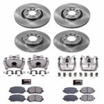 Powerstop KCOE6539 4-Wheel Set Front and Rear Brake Disc and Caliper Kit, Natural Caliper, Ceramic, 5 Lugs, Z17 OE Replacement, Models with 1 piston front calipers. - Image 4