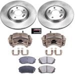 Powerstop KCOE7083 Front Brake Disc and Caliper Kit, Plain Surface 5 Lugs 320.1 mm Natural, Ceramic, Z17 OE Replacement