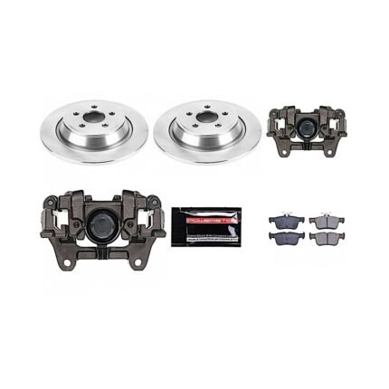 Powerstop KCOE7144B Rear Brake Disc and Caliper Kit, Plain Surface 5 Lugs 315 mm Natural Caliper, Ceramic, Z17 OE Replacement