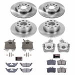 Powerstop KCOE7242 Front and Rear Brake Disc and Caliper Kit, Plain Surface 5 Lugs 254.7 mm Natural Caliper, Ceramic, Z17 OE Replacement - Image 4