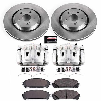 Powerstop 2-Wheel Set Power Stop&reg; KCOE7688 Front OE Stock Replacement Low-Dust Ceramic Brake Pad, Rotor and Caliper Kit