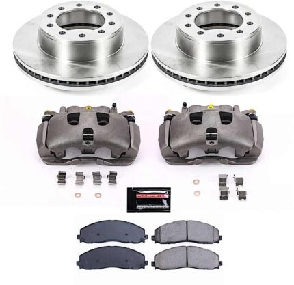 Powerstop KCOE8029 Front Brake Disc and Caliper Kit, Plain Surface 10 Lugs 369 mm Natural Caliper, Ceramic, 4WD, Z17 OE Replacement