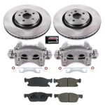 Powerstop KCOE8321 Front Brake Disc and Caliper Kit, Plain Surface 5 Lugs Natural Caliper, Ceramic, AWD, Z17 OE Replacement - Image 2