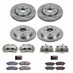 Powerstop KCOE8358 Front and Rear Brake Disc and Caliper Kit, Plain Surface 6 Lugs 285.5 mm Natural Caliper, Ceramic, Z17 OE Replacement - Image 4