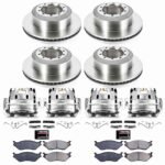Powerstop KCOE8395 Front and Rear Brake Disc and Caliper Kit, Plain Surface 10 Lugs 389.9 mm Natural Caliper, Ceramic, Z17 OE Replacement - Image 4