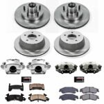 Powerstop KCOE8437 Front and Rear Brake Disc and Caliper Kit, Plain Surface 5 Lugs 267 mm Natural Caliper, Ceramic, RWD, Z17 OE Replacement - Image 4