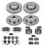Powerstop KCOE890 Front and Rear Brake Disc and Caliper Kit, Plain Surface 5 Lugs 254.9 mm Natural Caliper, Ceramic, Z17 OE Replacement - Image 4