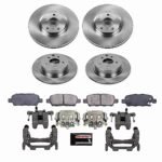 Powerstop KCOE9065 Front and Rear, Driver or Passenger Side Brake Disc and Caliper Kit, Plain Surface 5 Lugs 308 mm Natural Caliper, Ceramic, Z17 OE Replacement - Image 6