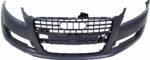 ReplaceXL Front Primed Bumper Cover, For Models Without S-Line Package, With Parking Aid Sensor Holes, With Headlight Washer Holes