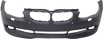 ReplaceXL Front Primed Bumper Cover, Coupe/Convertible, (3.0L Engine), With Park Distance Control, For Models Without M Package, With Fog Light Holes