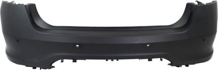 ReplaceXL Rear Primed Bumper Cover, Sedan, With Parking Aid Sensor Holes, CAPA CERTIFIED