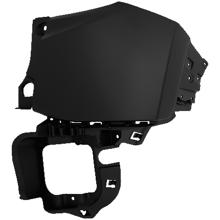 ReplaceXL Rear, Passenger Side, Upper Bumper End, Primed Plastic