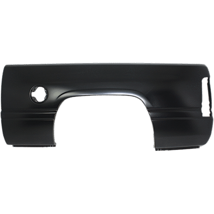 Replacement Rear, Driver Side Truck Bedside Panel, Primed, Outer Panel, with Gas Door Hole, 6 Ft. Bed, Single Rear Wheels